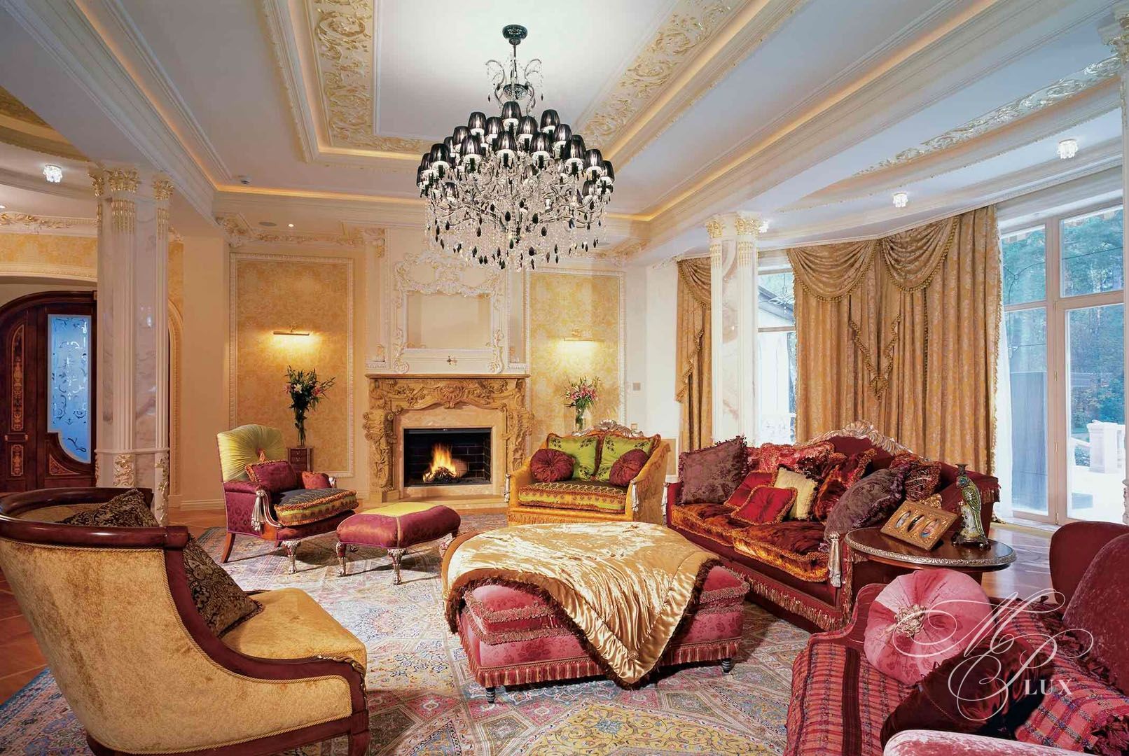 Романово классический дизайн гостиной