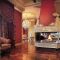 Звенигород beautiful living room with fireplace